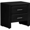 Nočný stolík, ekokoža, čierna, CASTEL