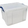 Manutan REALLY USEFUL Box, plastový, s víkem, 35 l, průhledný