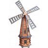Drevený záhradný veterný mlyn 170 cm – antracyt, teak - s LED alebo bez LED Typ: bez svetla