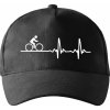 Cyklo ekg - bicykel - Šiltovka so zahnutým šiltom a látkovou sponou - Univerzálna veľkosť ( Čierna )