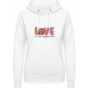 AWDis Hoodie Mikina - Dizajn s témou Pes a Láska - Arktická biela - XS - Dámske