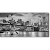 Vodorovné Sklenené hodiny na stenu Manhattan New York 60x30 cm