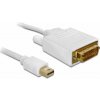 Delock DisplayPort prepojovací kábel Mini DisplayPort konektory, DVI-D 24+1pol. Zástrčka 2 m biela 82918 pozlátené kontakty Kábel DisplayPort; 82918