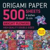 Origami Paper 500 Sheets Bright Floral Patterns 6 (15 CM): Double-Sided Origami Sheets with 12 Different Designs (Instructions for 6 Projects Included