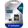 Verbatim MicroSDXC 256 GB Pro + SD adaptér 47045