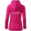 EKG Vianočný stromek - Mikina dámska trendy zipper s kapucňou - XL ( Purpurová )