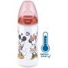 Dojčenská fľaša na učenie NUK Disney Mickey s kontrolou teploty 300 ml červená Červená
