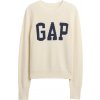 GAP Dámsky sveter V-FRCH LOGO SWEATER biela tmavo modrá