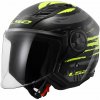 LS2 Helmets LS2 OF616 AIRFLOW II BRUSH BLACK H-V YELLOW-06
