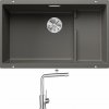 Blanco SUBLINE 700 U Level šedá vulkán + kôš z nerezu 527354 + Blanco MILA chróm 519414