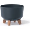 PROSPERPLAST Kvetináč GRACIA STANDART, 20 × 20 × 17,4 cm, antracit