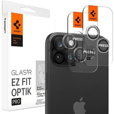 Spigen Glass tR EZ Fit Optik Pro 2 Pack Crystal Clear iPhone 15 Pro/15 Pro Max AGL06914