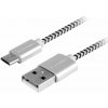 GoGEN MICUSB200MM24 USB / micro USB, opletený, 2m, stříbrný