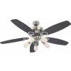 GLOBO 0337 JERRY stropný ventilátor s osvetlením na päticu 5xE14 1300 mm s ťahovým vypínačom nikel
