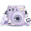 LoveInstant Pouzdro pro FujiFilm Fuji INSTAX Mini 12 + samolepky a kapsa na fotografie / roztomilý králík / fialové třpytky