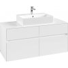 VILLEROY & BOCH Collaro závesná skrinka pod umývadlo na dosku (umývadlo v strede), 4 zásuvky, 1200 x 500 x 548 mm, White Matt, C12800MS