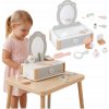 Mamabrum Drevený toaletný stolík pre dievčatá so zrkadlom + Príslušenstvo