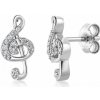 SOFIA strieborné náušnice huslový kľúč IS023OR016
