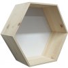 ČistéDrevo Prírodná polica - hexagon 38,5 x 33,5 x 15 cm