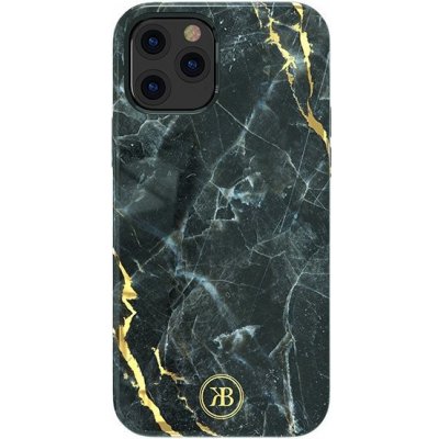 Púzdro Kingxbar Marble Series case decorated printed marble iPhone 12 mini čierne