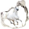 Nálepka 3D diera samolepiaca Biela arabský kôň 75x75 cm