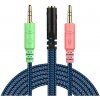 Prípojka na Audio kábel pre slúchadlá Sennheiser, Kingston HyperX, Bose, Logitech, JBL - Modrá, 20 cm