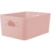 RUŽOVÝ PLASTOVÝ ÚLOŽNÝ KOŠÍK 26 X 17,4 X 11 CM