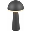 TRIO Reality R57716142 FUNGO vonkajšia stolná lampa SMD LED V310mm 2W/200lm 3000+4000+6500K IP54 antracitová, čierna, nabíjateľná batéria, USB-C port, nabíjacia stanica