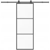 Posuvné dvere s príslušenstvom, ESG sklo a hliník, 76x205 cm