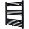 Čierny rebríkový radiátor na centrálne vykurovanie, rovný 600x764 mm