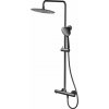 Cersanit Zen sprchová súprava nástenná s termostatom s dažďovou sprchou čierna-grafitová S951-784