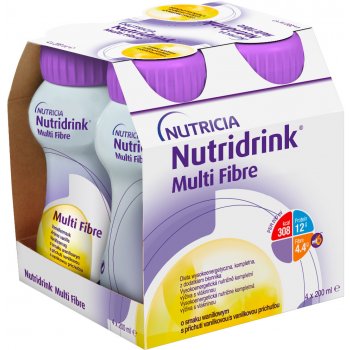 NUTRIDRINK MULTIFIBRE vanilková príchuť 4 x 200 ml