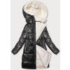 Dámska hrubá obojstranná zimná bunda black-ecru (V768g) odstíny černé XXL (44)