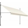 tectake 404969 upínacia markíza s ručnou kľukou, výškovo nastaviteľná - 400 x 180 cm, béžová