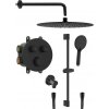 SAPHO SMART SELECT sprchový set s termostatickou batériou, 2 výstupy, posuvný držiak sprchy, čierny matný RP032B-02