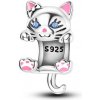 Strieborný prívesok S925 Strieborná Mačka s Modrými Očami