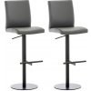 Sada 2 barových stoličiek Cadiz z umelej kože, sivá