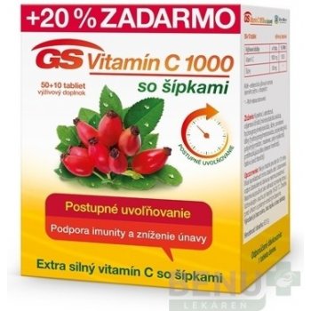 GS Vitamín C 1000 so šípkami 60 kapsúl