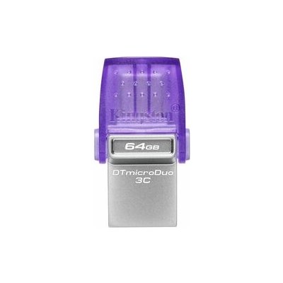 Kingston DataTraveler MicroDuo 3C Gen3 64GB strieborná / Flash Disk / USB 3.2 Gen 1 - (USB-A amp; C 3.0) (DTDUO3CG3/64GB)