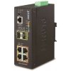 Planet IGS-5225-4P2S priemyselný L3 switch, 4x1Gb, 2x1Gb SFP, 4x PoE 802.3at 144W, dual 48-56VDC, -40~75, IP40