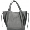 Mondo Italia Kožená shopper kabelka 59 čierna Made in Italy Čierna