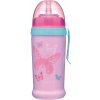 Canpol Babies Active Cup Non Spill Sport Cup Butterfly Pink športová fľaša so slamkou 350 ml