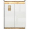 BRW Biela komoda ALAMEDA KOM2D1S biely lesk/dub westminster drevo 92 cm x 110.5 cm x 37 cm