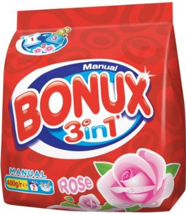 Bonux Rose prací prášok na ručné pranie 400 g na 8 PD