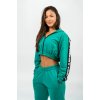 Dámska mikina Nebbia Cropped Zip-Up Hoodie green L