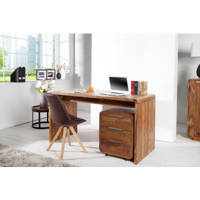 Dizajnový písací stôl CUBUS 120 cm, Sheesham, prírodný