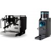 Rocket Espresso Bicocca, black + Rancilio Rocky Doserless, black