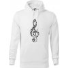Husľový kľúč z nôt - Mikina pánska Cape s kapucňou - 3XL ( Biela )