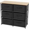 DOCHTMANN Regál s úložnými boxmi čierny 6 políc 75,5x29,7x68cm