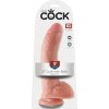 King Cock 9 veľké dildo s prísavkou a semenníkmi prírodné 23 cm